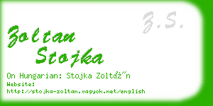 zoltan stojka business card